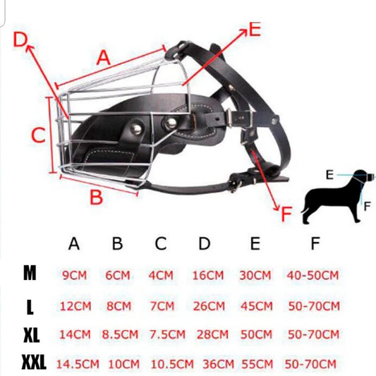 Bozal para Perro de Acero y Cuero
