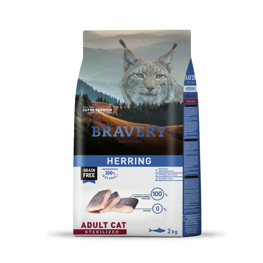 BRAVERY HERRING GATO ADULTO ESTERILIZADO 2 KG