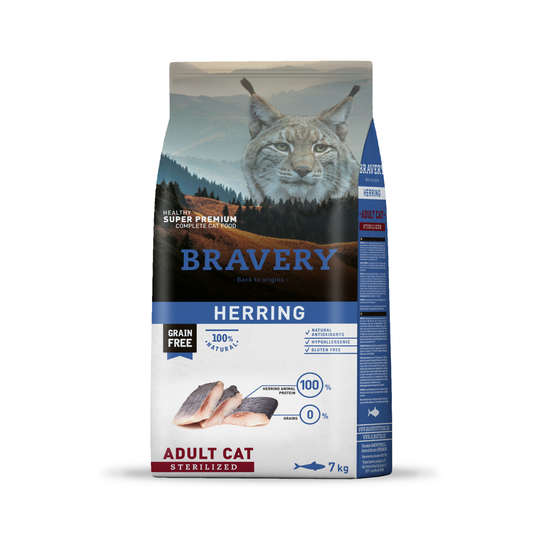 BRAVERY HERRING GATO ADULTO ESTERILIZADO 7 KG