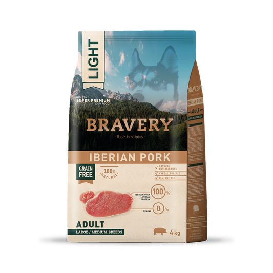 CERDO IBÉRICO CLARO BRAVERY ADULTO RAZAS GRANDES/MEDIANAS 4 KG