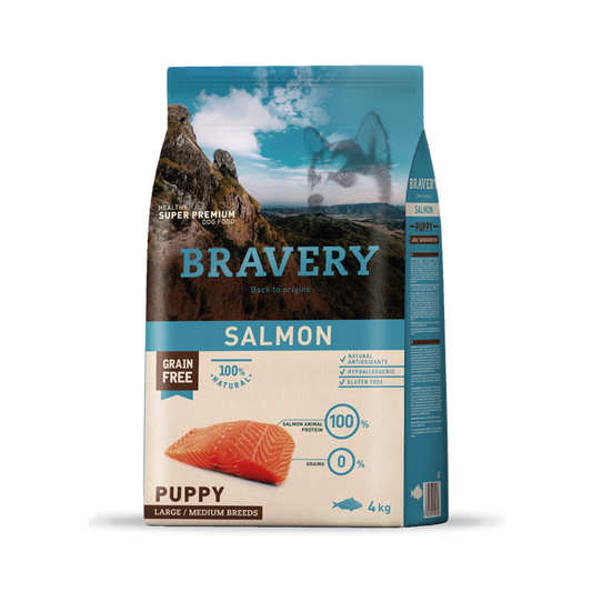 CACHORRO SALMÓN BRAVERY RAZAS GRANDES/MEDIANAS 4 KG