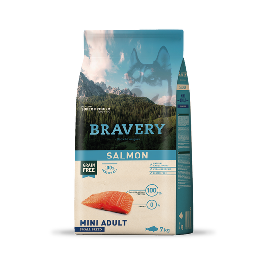 BRAVERY SALMON MINI ADULTO RAZAS PEQUEÑAS 7 KG