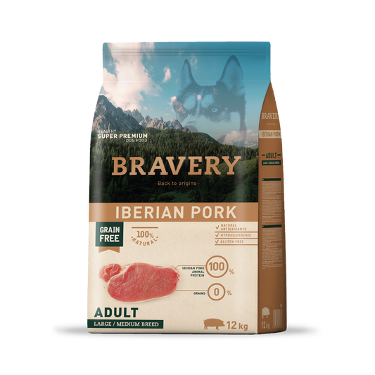 CERDO IBÉRICO BRAVERY ADULTO RAZAS GRANDES/MEDIANAS 12 KG