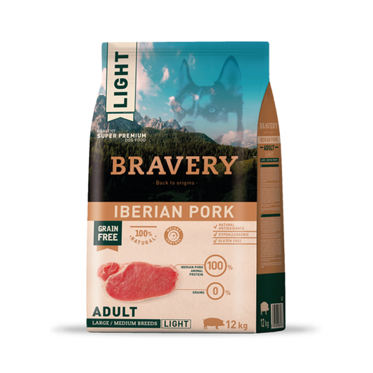 CERDO IBÉRICO CLARO BRAVERY ADULTO RAZAS GRANDES/MEDIANAS 12 KG