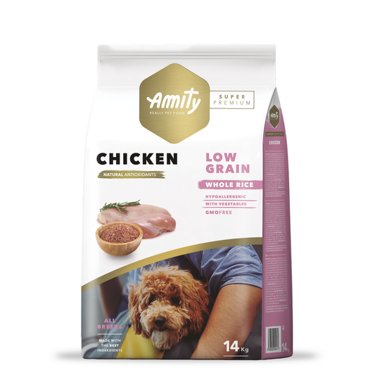 AMITY SP POLLO ADULTO BAJO EN GRANO 14 KG
