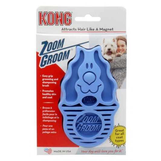 KONG ZOOM GROOM DOG AZUL TALLA L