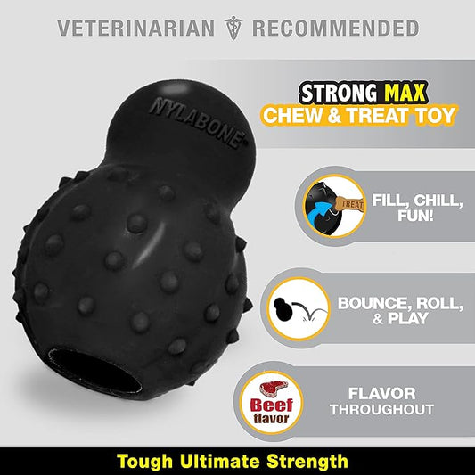 NYLABONE STRONG SHEW – RUBBER – CONE NEGRO WOLF: BIG BEEF
