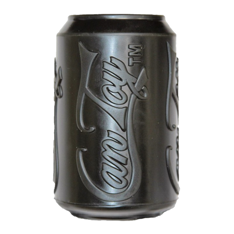 SodaPup Magnum Can Large negro, juguete de caucho rellenable con forma de lata