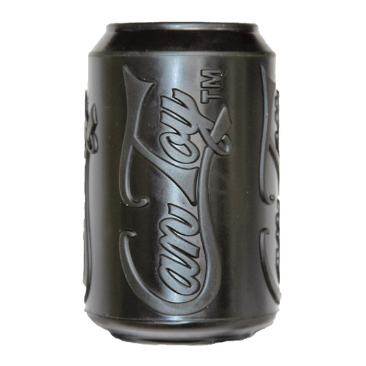 SodaPup Magnum Can Large negro, juguete de caucho rellenable con forma de lata